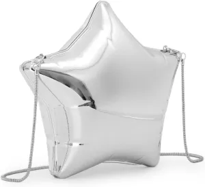 GOKTOW Acrylic Clutch Purse Star Shape Metallic Unique Evening Handbag Crossbody Bag for Women Party