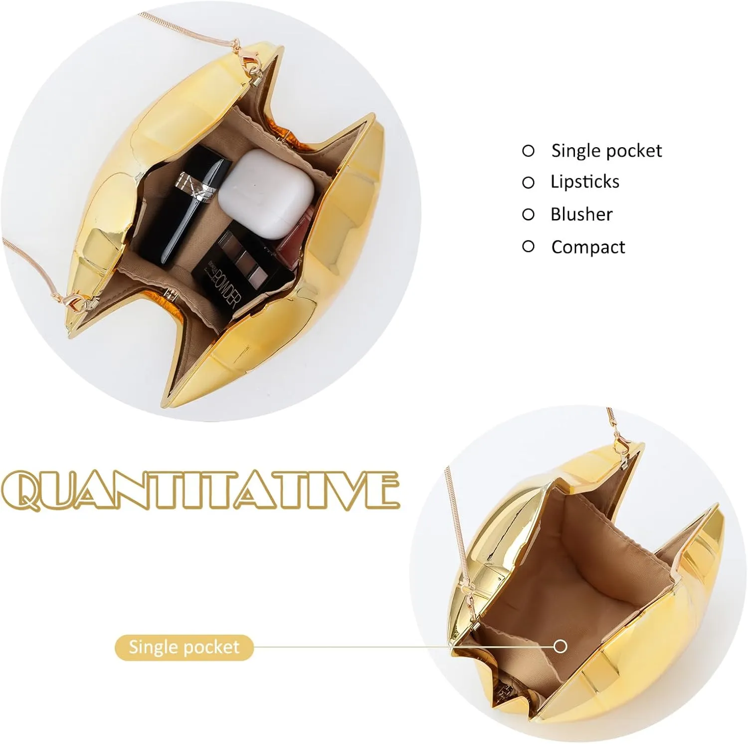 GOKTOW Acrylic Clutch Purse Star Shape Metallic Unique Evening Handbag Crossbody Bag for Women Party