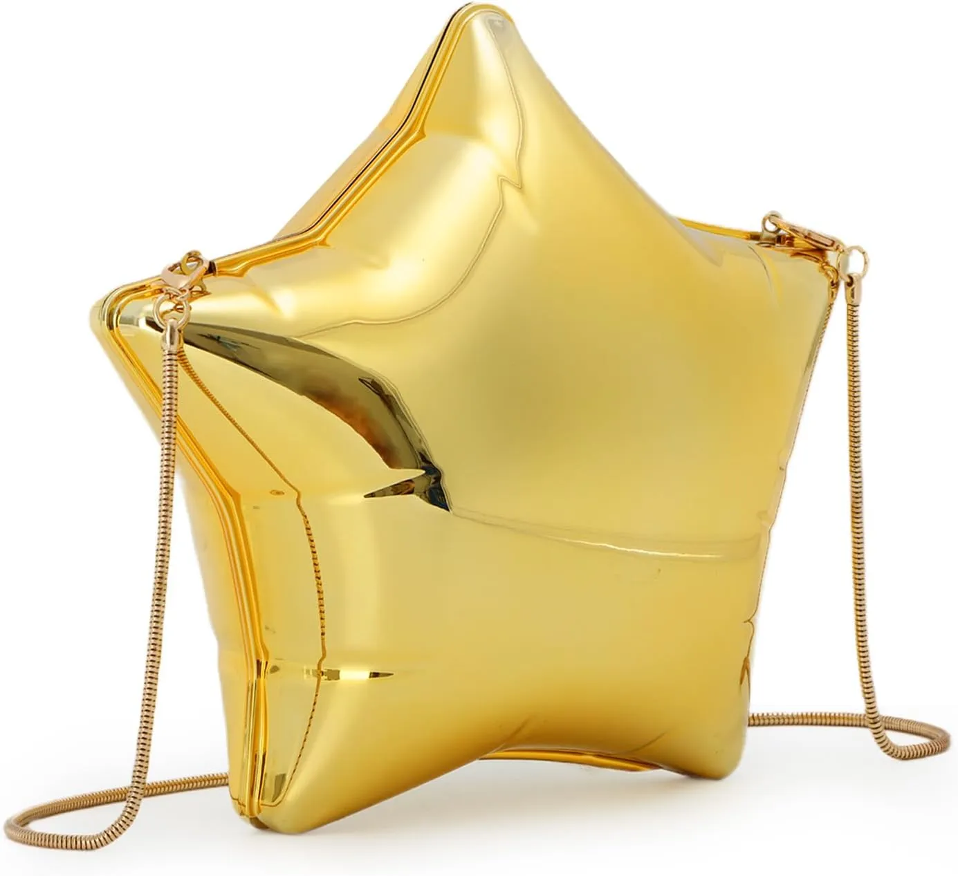 GOKTOW Acrylic Clutch Purse Star Shape Metallic Unique Evening Handbag Crossbody Bag for Women Party