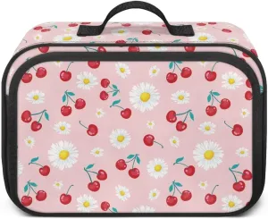 Gomyblomy Cherry Daisy Stroller Organizer Cute Baby Stroller Storage Bag with Cup Holder Detachable Shoulder Strap Kawaii Diaper Bag Totes for Newborn Babies Stroller Accessories