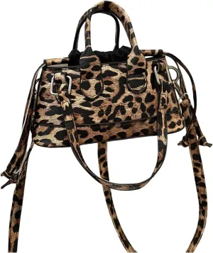 GORGLITTER Women's Small Crossbody Bag Metallic Crocodile Print Double Handle Satchel Bag Purse