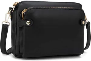 Gpmsign Crossbody Bag, 2024 New Crossbody PU Leather Shoulder Bags, Adjustable Handbags purses, Gpmsign Anti Theft Leather Bag (Black)