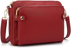 Gpmsign Crossbody Bag, 2024 New Crossbody PU Leather Shoulder Bags, Adjustable Handbags purses, Gpmsign Anti Theft Leather Bag (Red)