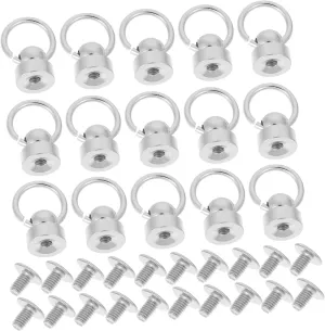 GRADENEVE 20 Sets Belt Ring Monk Head Buckle Bag Belt Rivets Fasteners Phone Case Screws Bag Chain Screws Studs for Leather Repair Leather Craft Rivet Craft Rivets Purse Screws