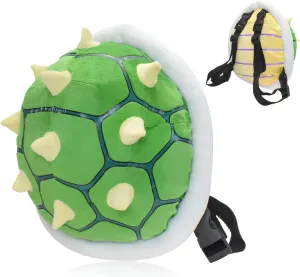 Green Backpack Ultra Yellow Spiked Turtle Shell Backpack Role Play Costume Accessory Prop Soft Stuffed Cartoon Toy 11.4 inch