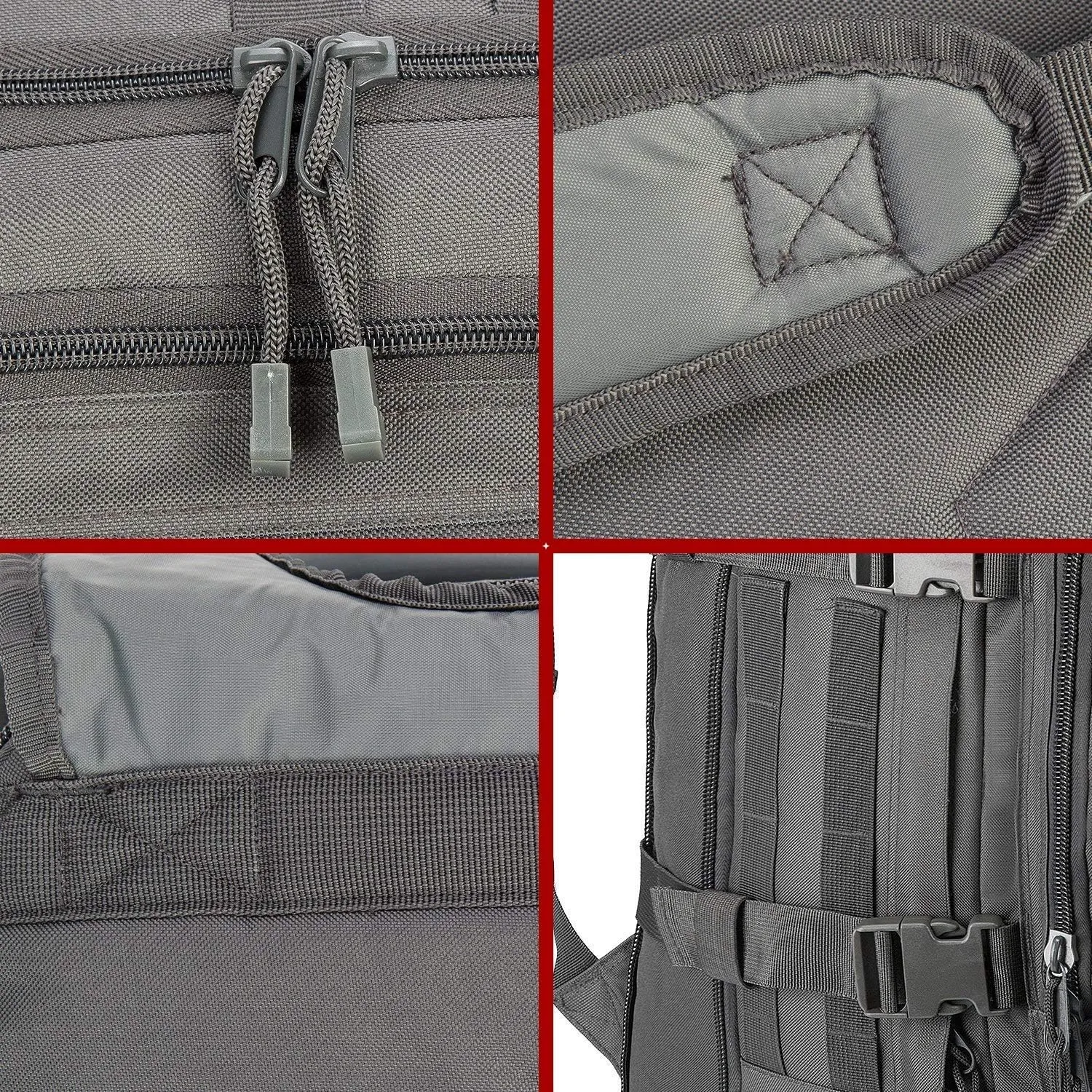 Greencity Laptop Backpacks Tactical 3 Day Expandable Bug Out Bag Classic Case Travel Hiking，Gray