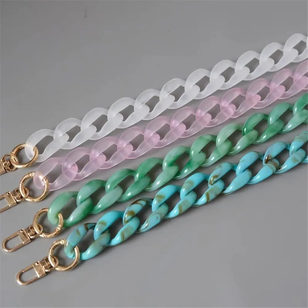 GRFIT Handbag Strap Resin Handbag for Women, Superchic, Candy Colour, Easy to Match, Matte Strap, Chain for Girls, Fashion Evening Bag, Shoulder Strap Belt (Pink, 45 cm)