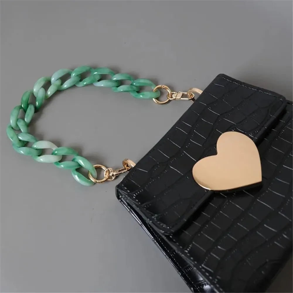 GRFIT Handbag Strap Resin Handbag for Women, Superchic, Candy Colour, Easy to Match, Matte Strap, Chain for Girls, Fashion Evening Bag, Shoulder Strap Belt (Pink, 45 cm)