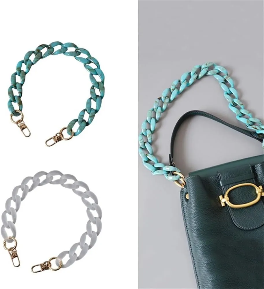GRFIT Handbag Strap Resin Handbag for Women, Superchic, Candy Colour, Easy to Match, Matte Strap, Chain for Girls, Fashion Evening Bag, Shoulder Strap Belt (Pink, 45 cm)