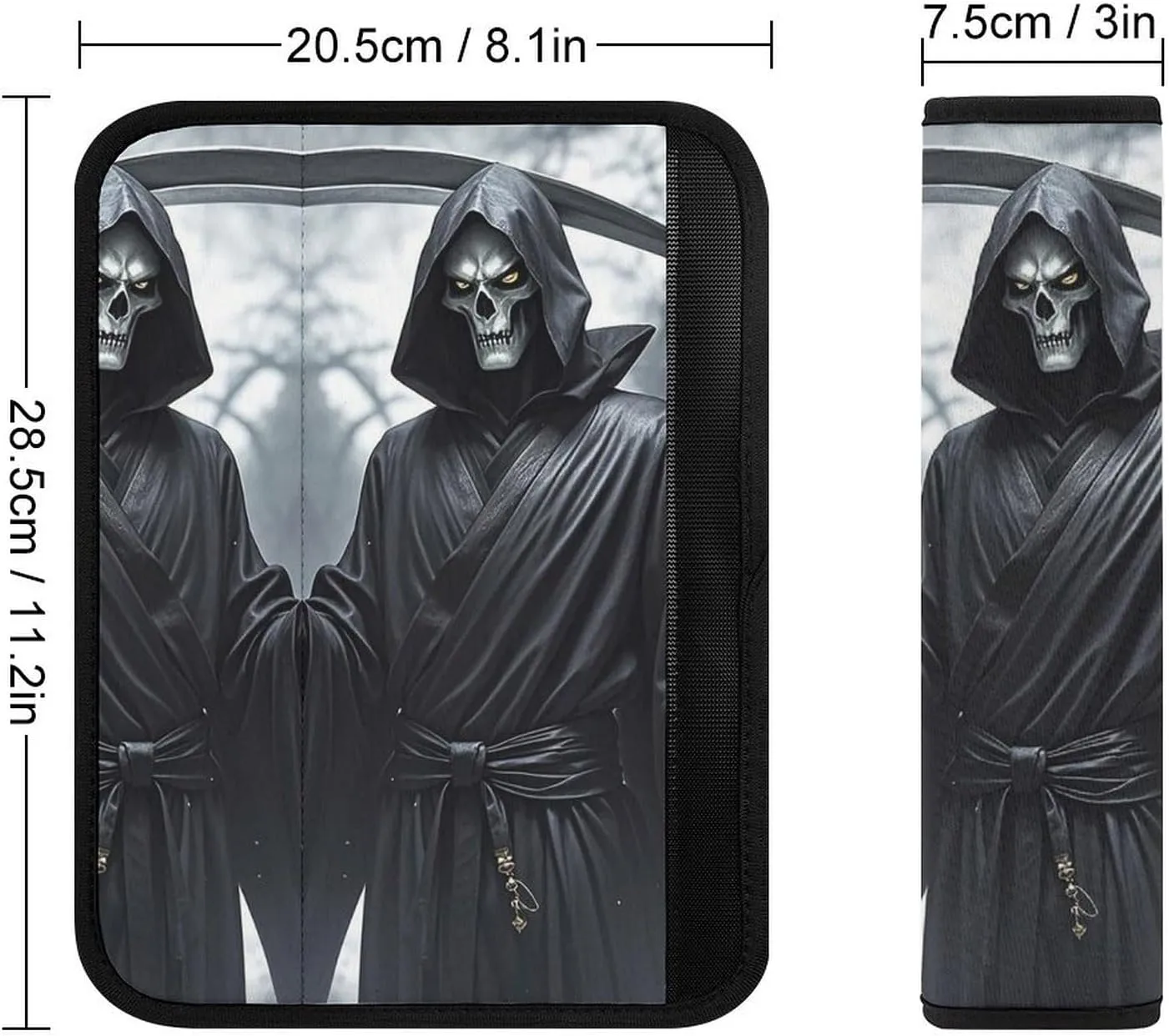 Grim Reaper Auto Seat Belt Cover 1PCS Universal Car Seat Belt Shoulder Protector Pad, Protect Your Shoulders and Neck for Car Seat Belt, Shoulder Bag, Backpack