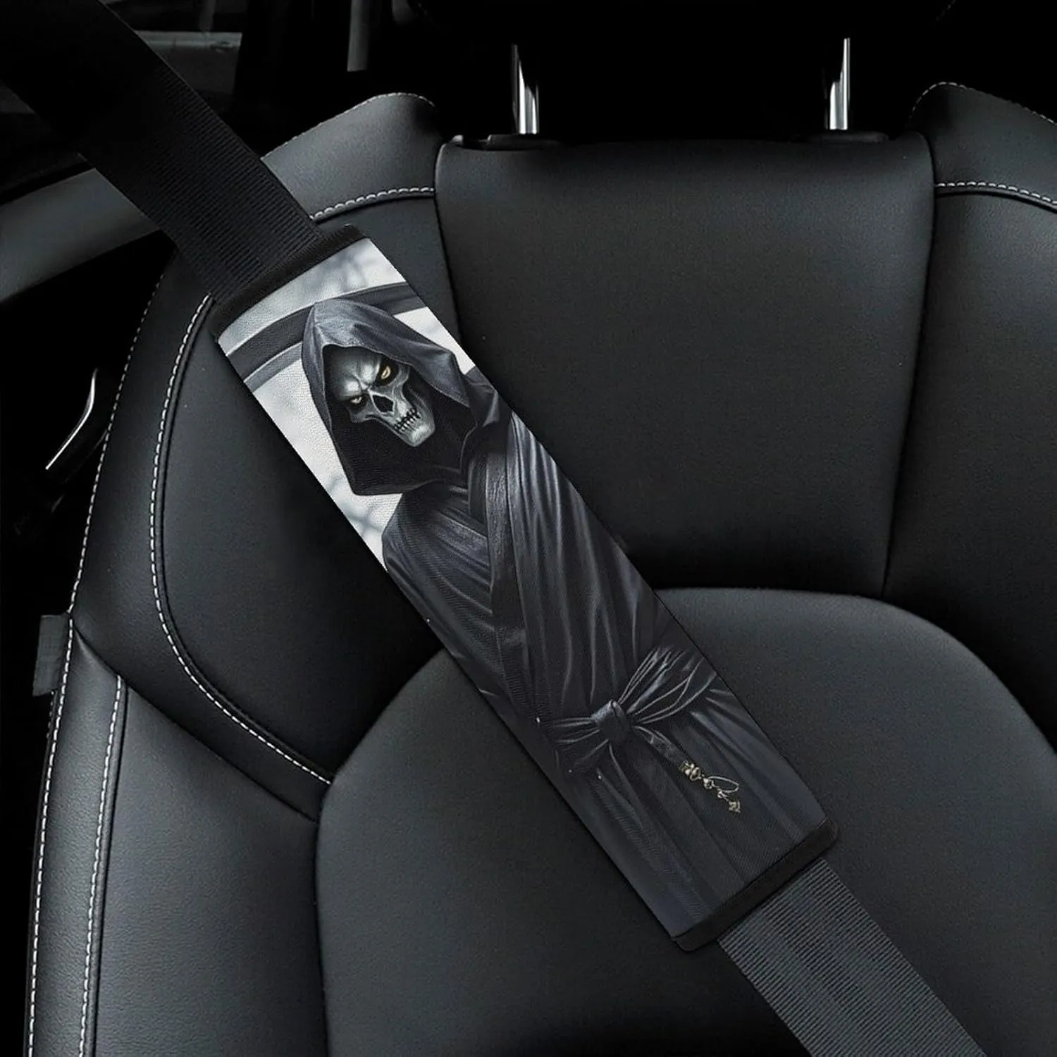 Grim Reaper Auto Seat Belt Cover 1PCS Universal Car Seat Belt Shoulder Protector Pad, Protect Your Shoulders and Neck for Car Seat Belt, Shoulder Bag, Backpack