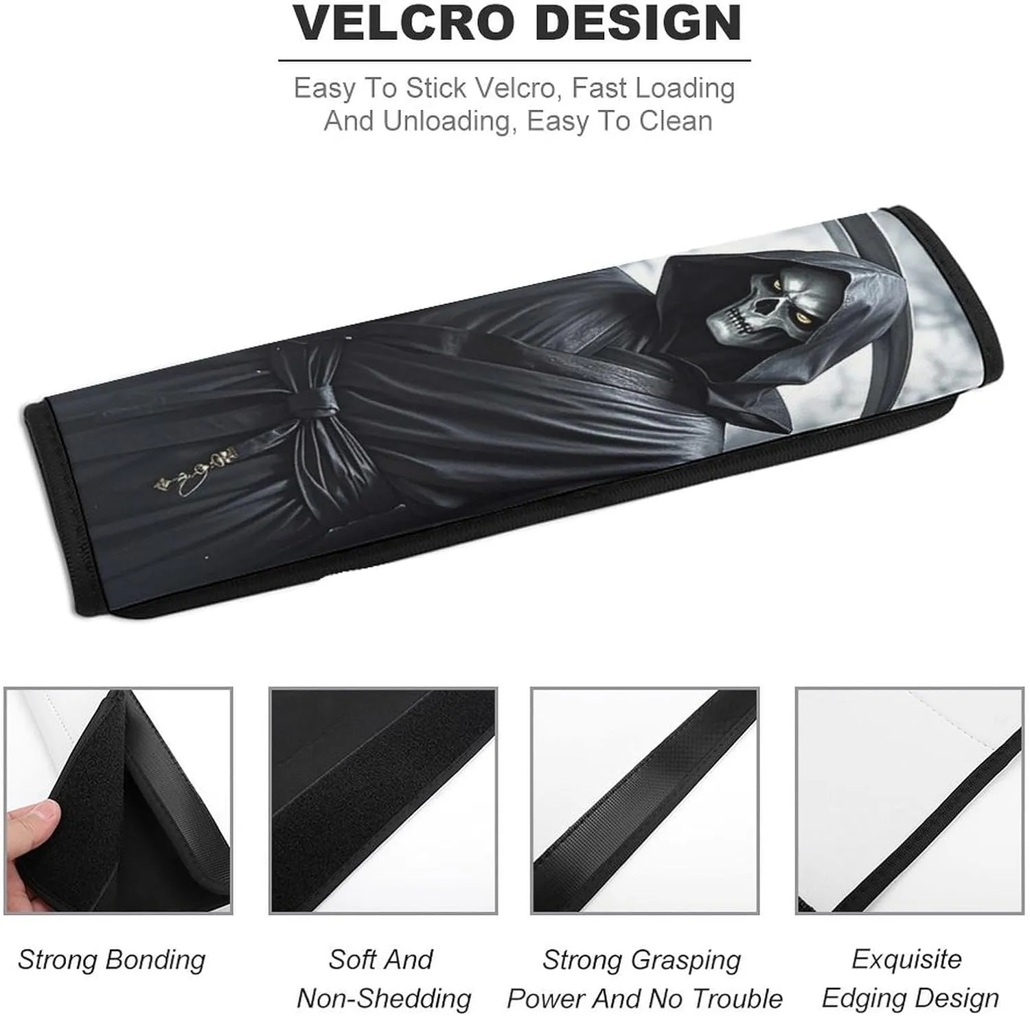 Grim Reaper Auto Seat Belt Cover 1PCS Universal Car Seat Belt Shoulder Protector Pad, Protect Your Shoulders and Neck for Car Seat Belt, Shoulder Bag, Backpack
