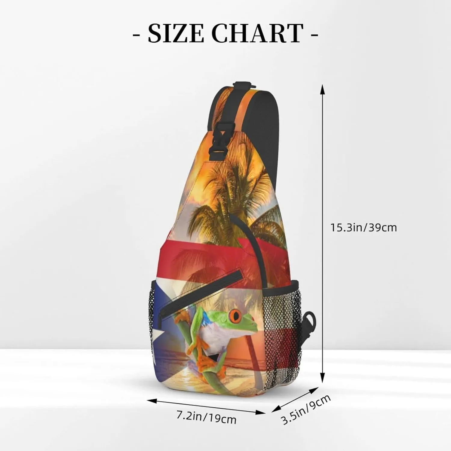 GTEVUTS Palm Tree Frog Crossbody Bags for Women Men,Vintage Casual Sling Bag Chest Bag Abstract Shoulder Bag Travel Hiking Cycling Gym Sport Daypack Adult Backpack