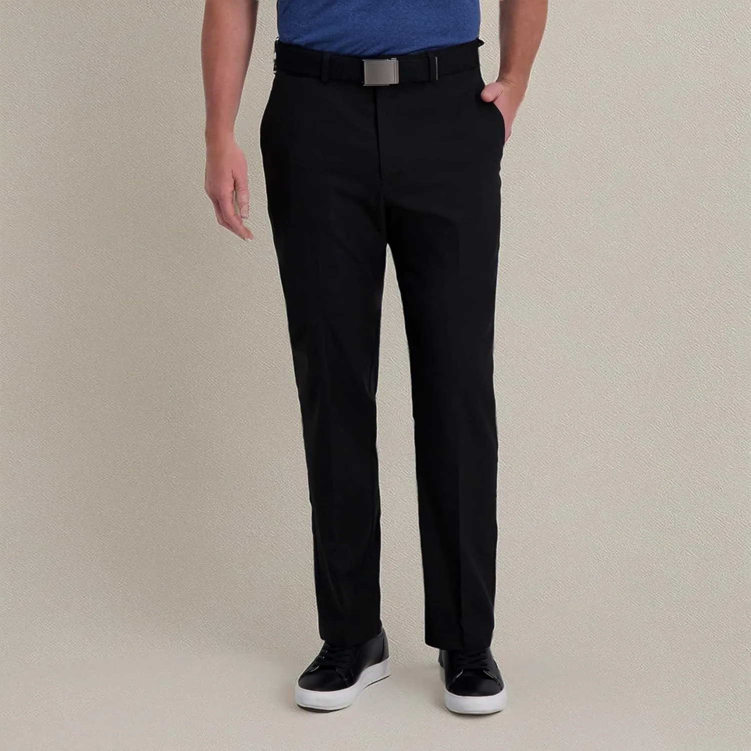 Haggar Men's Cool Right Performance Flex Classic Fit Pleat Front Pant (Regular and Big and Tall Sizes)