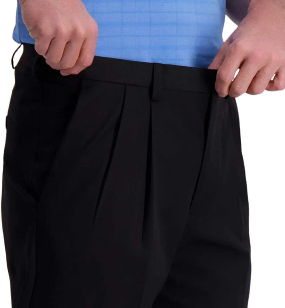 Haggar Men's Cool Right Performance Flex Classic Fit Pleat Front Pant (Regular and Big and Tall Sizes)