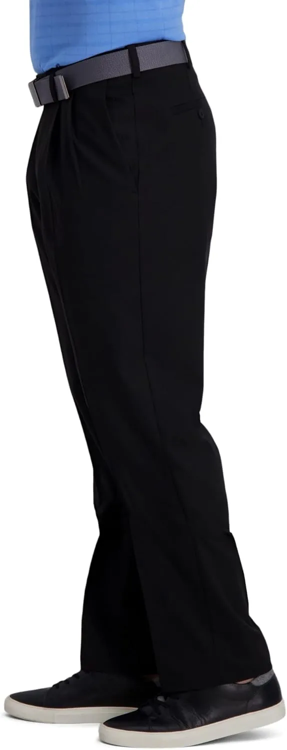 Haggar Men's Cool Right Performance Flex Classic Fit Pleat Front Pant (Regular and Big and Tall Sizes)