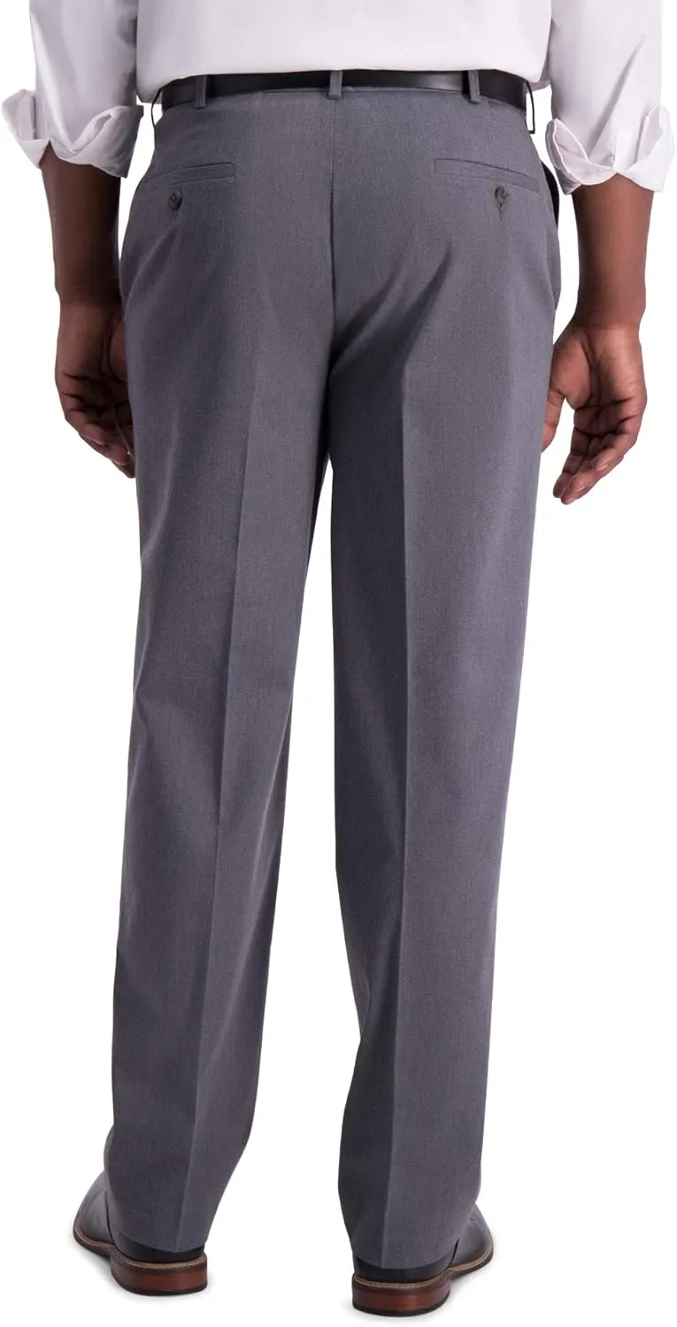 Haggar Men's Iron Free Premium Khaki Classic Fit Flat Front Expandable Waist Casual Pant (Regular and Big & Tall Sizes)