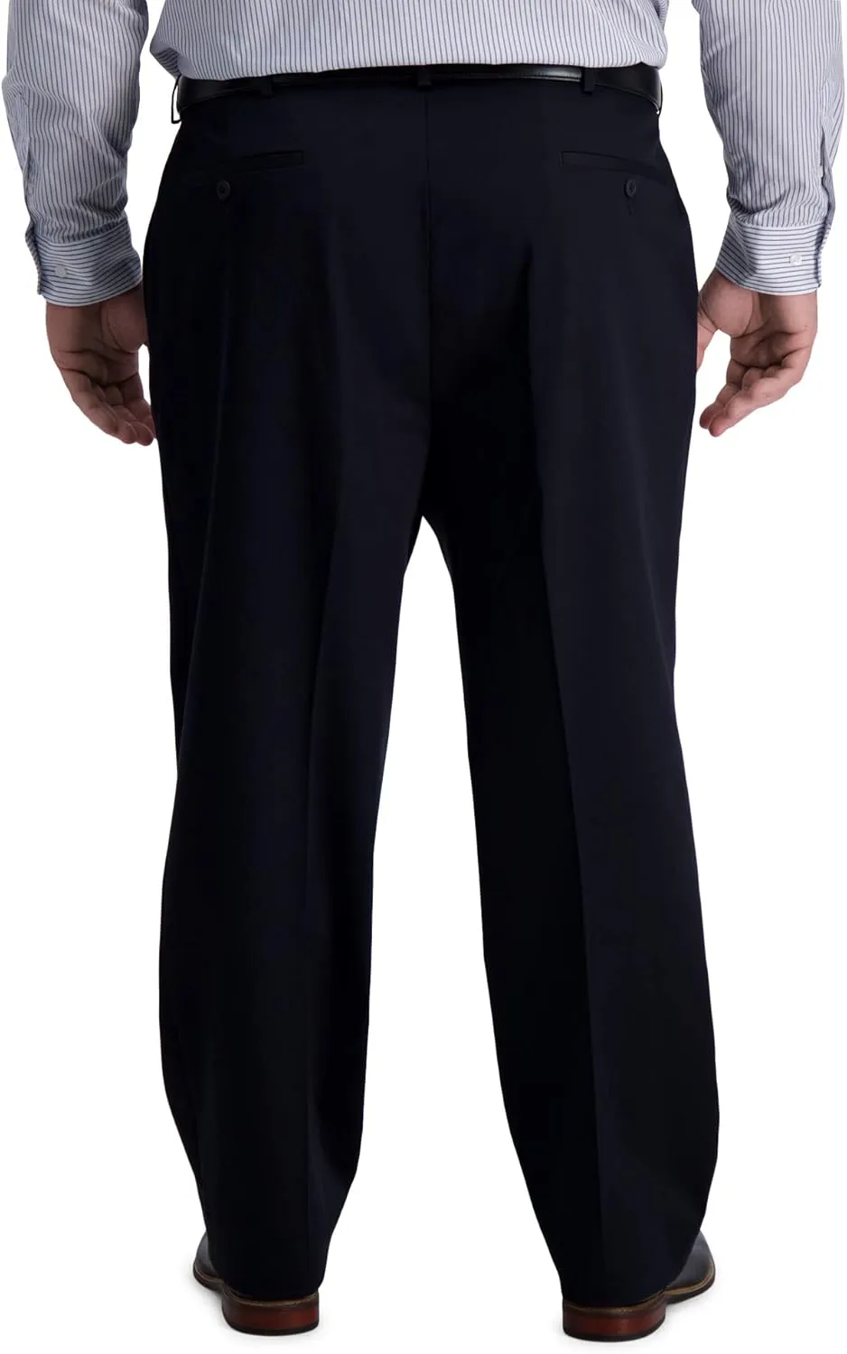Haggar Men's Iron Free Premium Khaki Classic Fit Flat Front Expandable Waist Casual Pant (Regular and Big & Tall Sizes)
