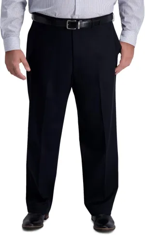 Haggar Men's Iron Free Premium Khaki Classic Fit Flat Front Expandable Waist Casual Pant (Regular and Big & Tall Sizes)