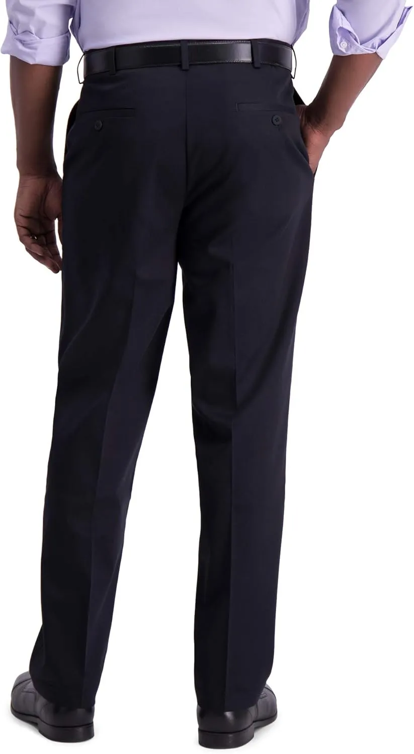 Haggar Men's Iron Free Premium Khaki Classic Fit Flat Front Expandable Waist Casual Pant (Regular and Big & Tall Sizes)
