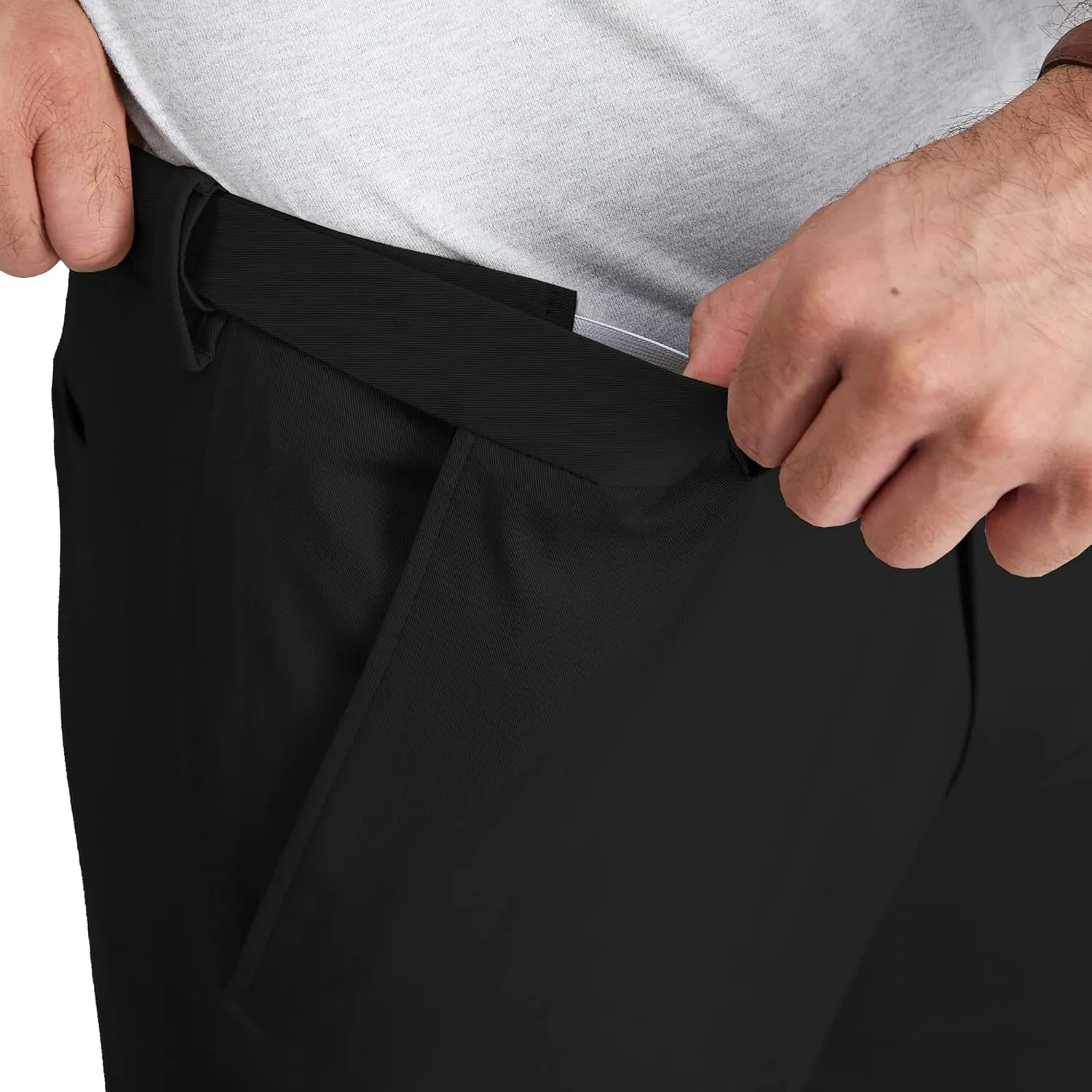 Haggar Men's Iron Free Premium Khaki Classic Fit Flat Front Expandable Waist Casual Pant (Regular and Big & Tall Sizes)