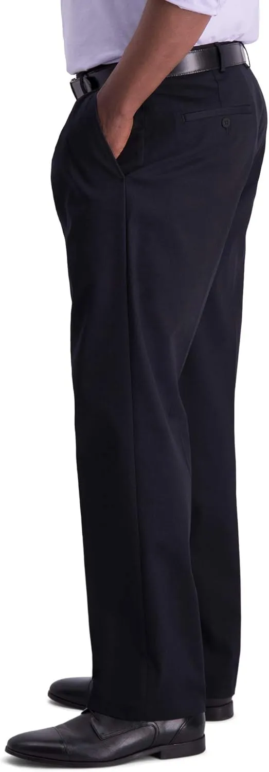 Haggar Men's Iron Free Premium Khaki Classic Fit Pleat Front Expandable Waist Casual Pant (Regular and Big & Tall Sizes)
