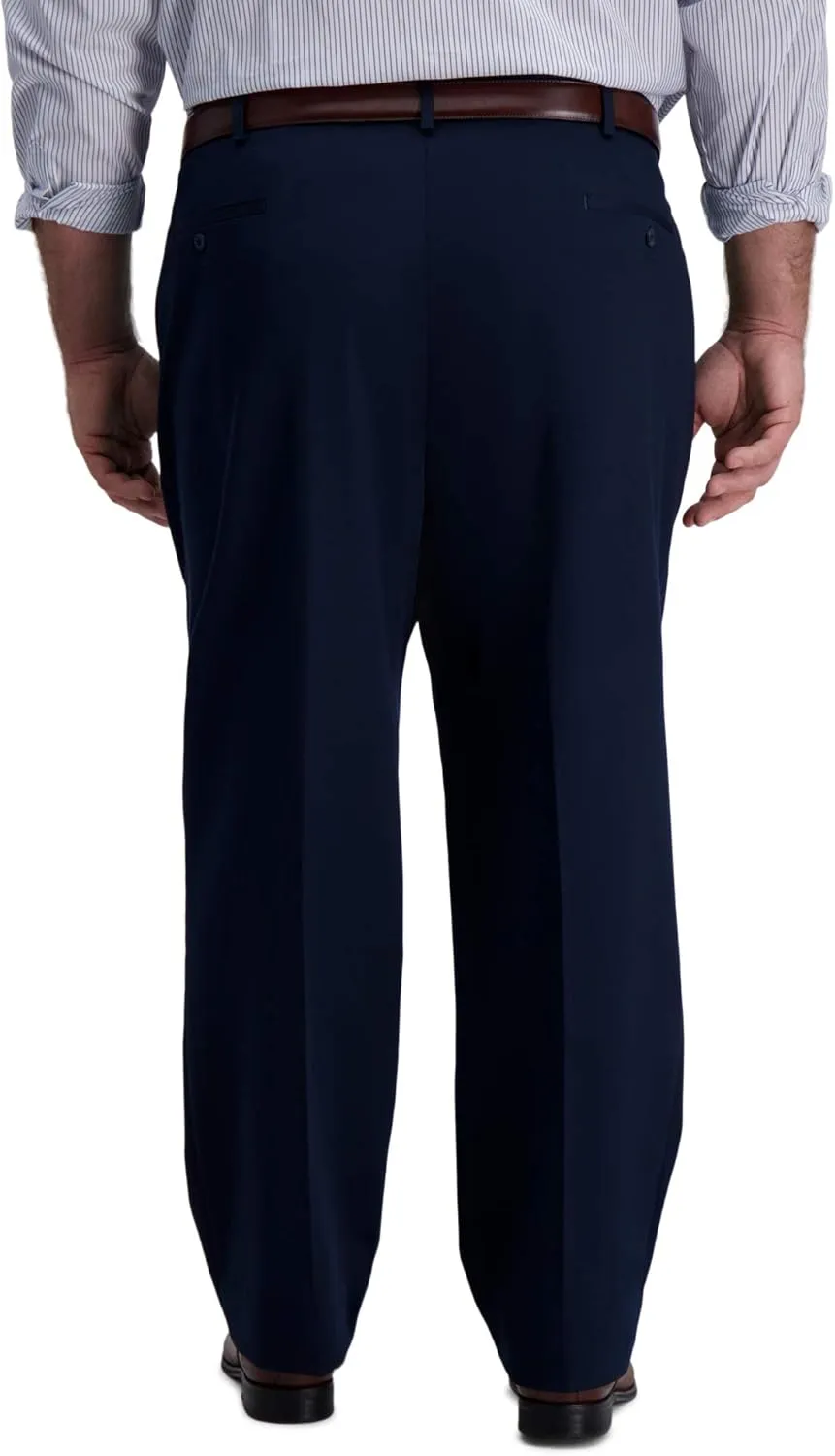 Haggar Men's Iron Free Premium Khaki Classic Fit Pleat Front Expandable Waist Casual Pant (Regular and Big & Tall Sizes)