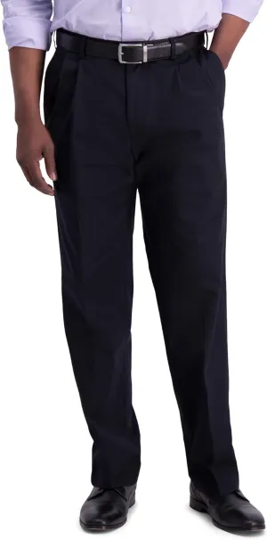 Haggar Men's Iron Free Premium Khaki Classic Fit Pleat Front Expandable Waist Casual Pant (Regular and Big & Tall Sizes)