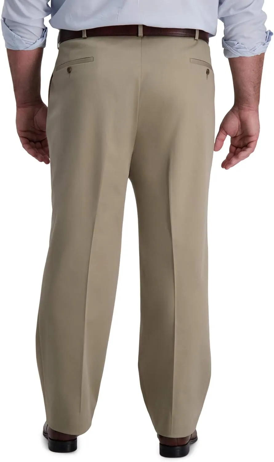 Haggar Men's Iron Free Premium Khaki Classic Fit Pleat Front Expandable Waist Casual Pant (Regular and Big & Tall Sizes)