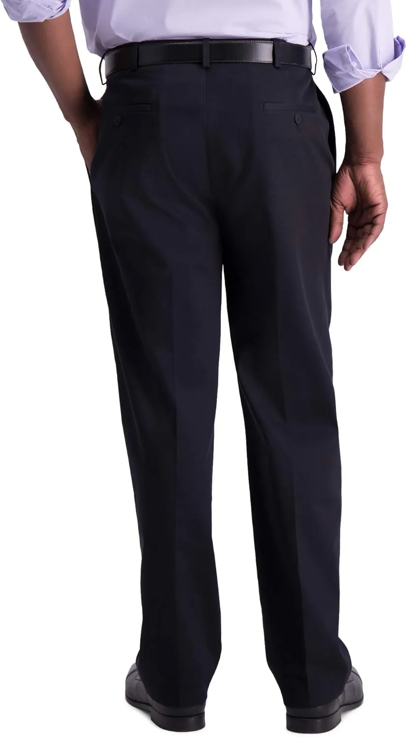 Haggar Men's Iron Free Premium Khaki Classic Fit Pleat Front Expandable Waist Casual Pant (Regular and Big & Tall Sizes)