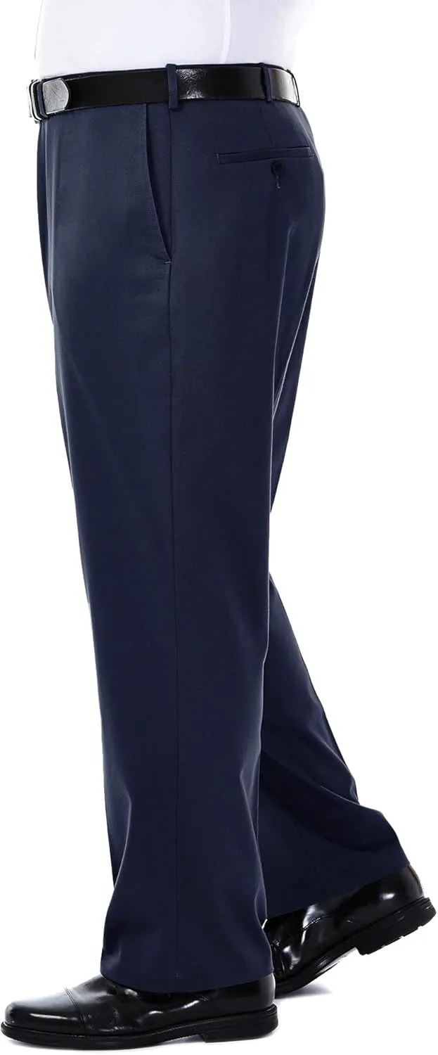 Haggar Men's Premium No Iron Khaki Classic Fit Expandable Waist Flat Front Pant (Regular and Big & Tall Sizes)