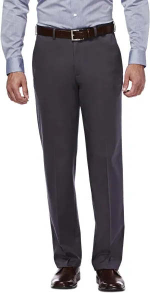 Haggar Men's Premium No Iron Khaki Classic Fit Expandable Waist Flat Front Pant (Regular and Big & Tall Sizes)