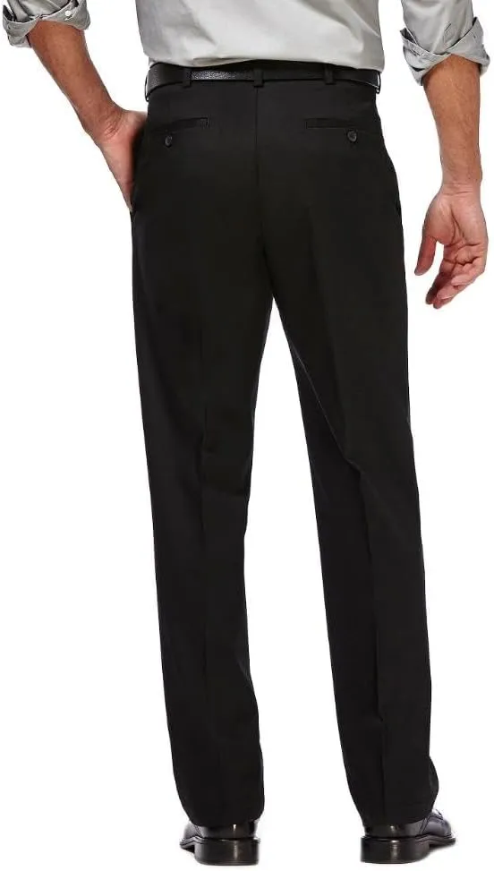 Haggar Men's Premium No Iron Khaki Classic Fit Expandable Waist Flat Front Pant (Regular and Big & Tall Sizes)