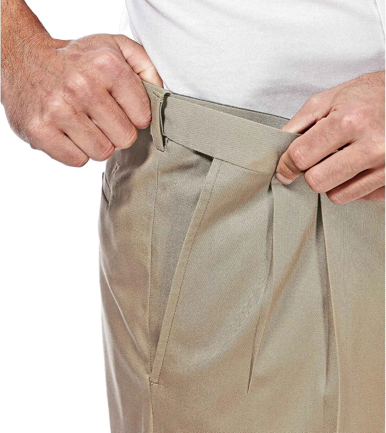 Haggar Men's Premium No Iron Khaki Classic Fit Pleat Front Regular and Big & Tall Sizes