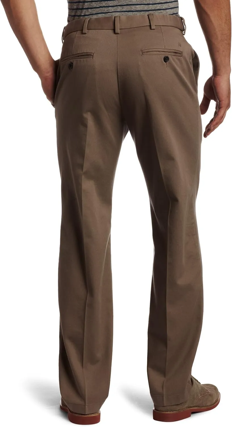 Haggar Men's Work to Weekend Hidden Expandable Waist No Iron Flat Front Pant