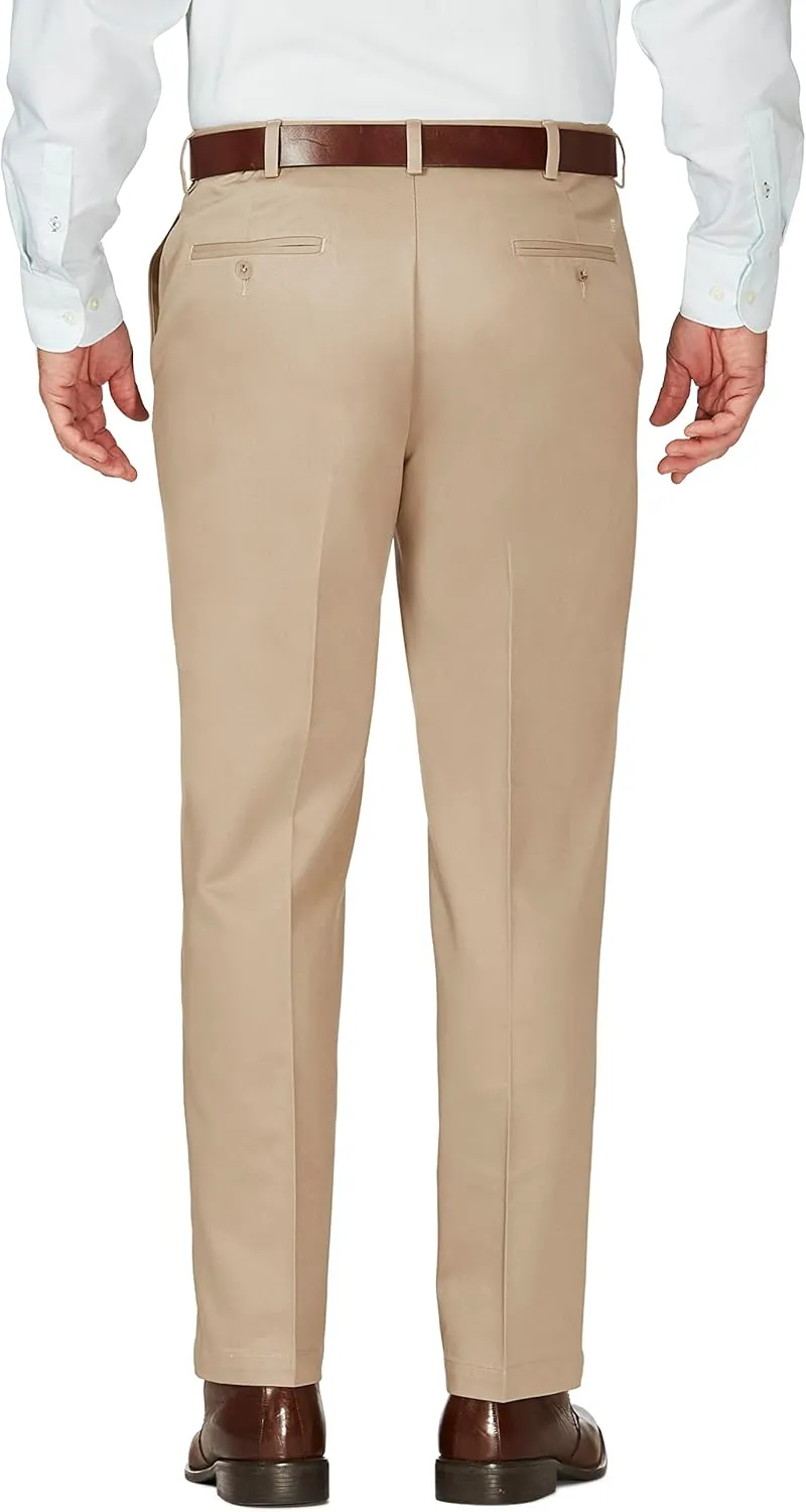 Haggar Men's Work to Weekend Hidden Expandable Waist No Iron Flat Front Pant