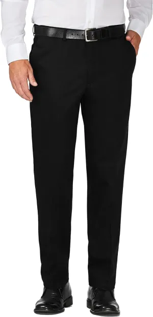 Haggar Men's Work to Weekend Hidden Expandable Waist No Iron Flat Front Pant