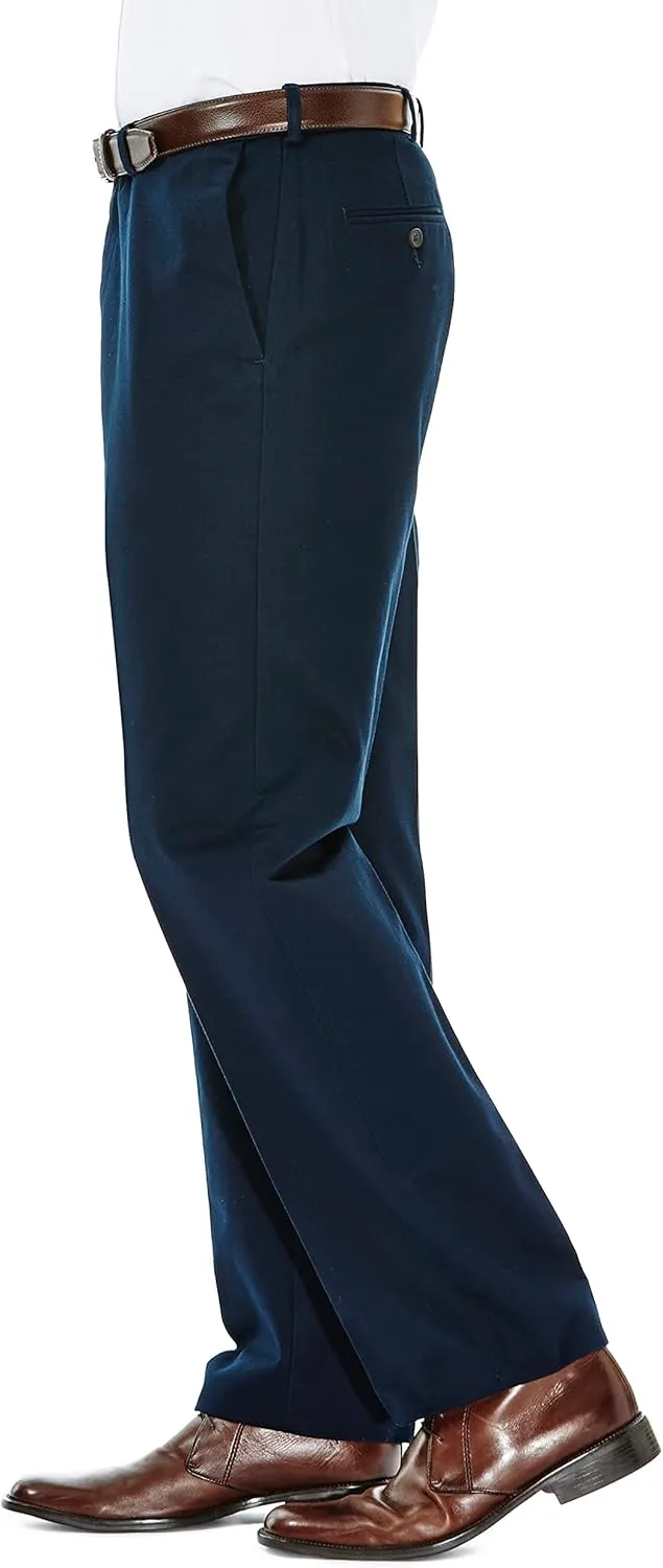 Haggar Men's Work to Weekend Hidden Expandable Waist No Iron Flat Front Pant