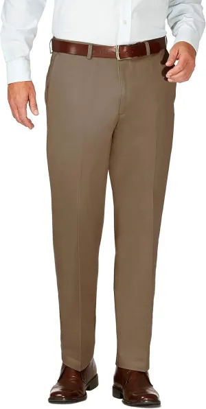 Haggar Men's Work to Weekend Hidden Expandable Waist No Iron Flat Front Pant