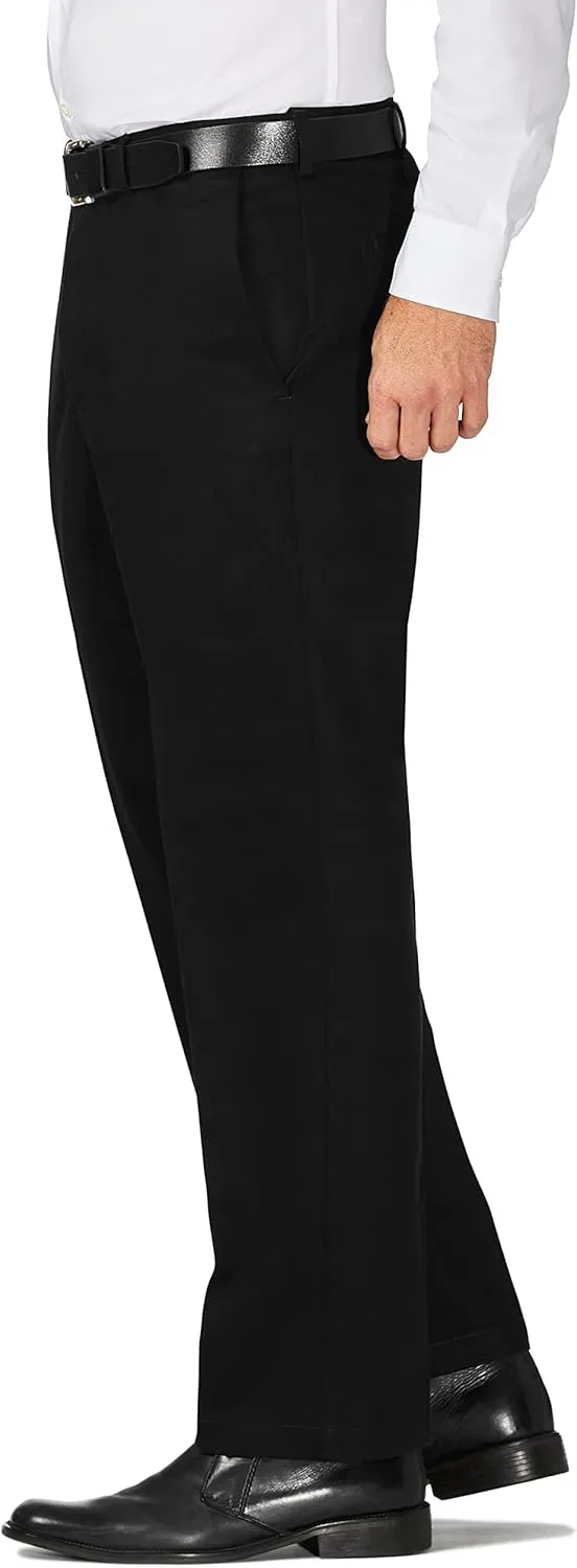 Haggar Men's Work to Weekend Hidden Expandable Waist No Iron Flat Front Pant