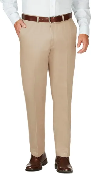 Haggar Men's Work to Weekend Hidden Expandable Waist No Iron Flat Front Pant