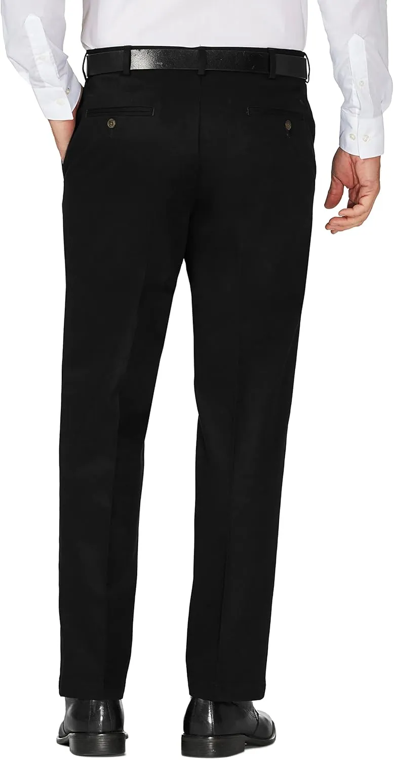 Haggar Men's Work to Weekend Hidden Expandable Waist No Iron Flat Front Pant