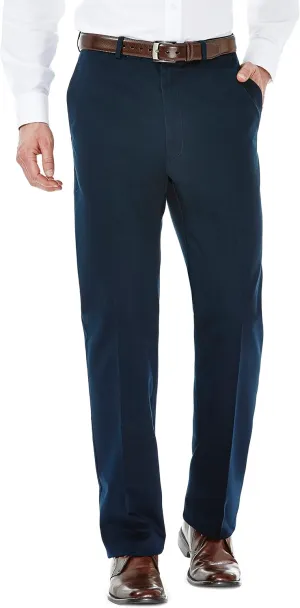 Haggar Men's Work to Weekend Hidden Expandable Waist No Iron Flat Front Pant
