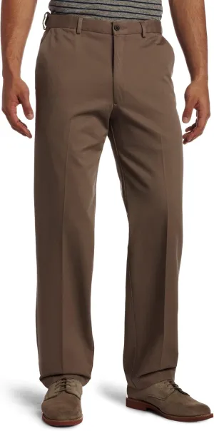 Haggar Men's Work to Weekend Hidden Expandable Waist No Iron Flat Front Pant
