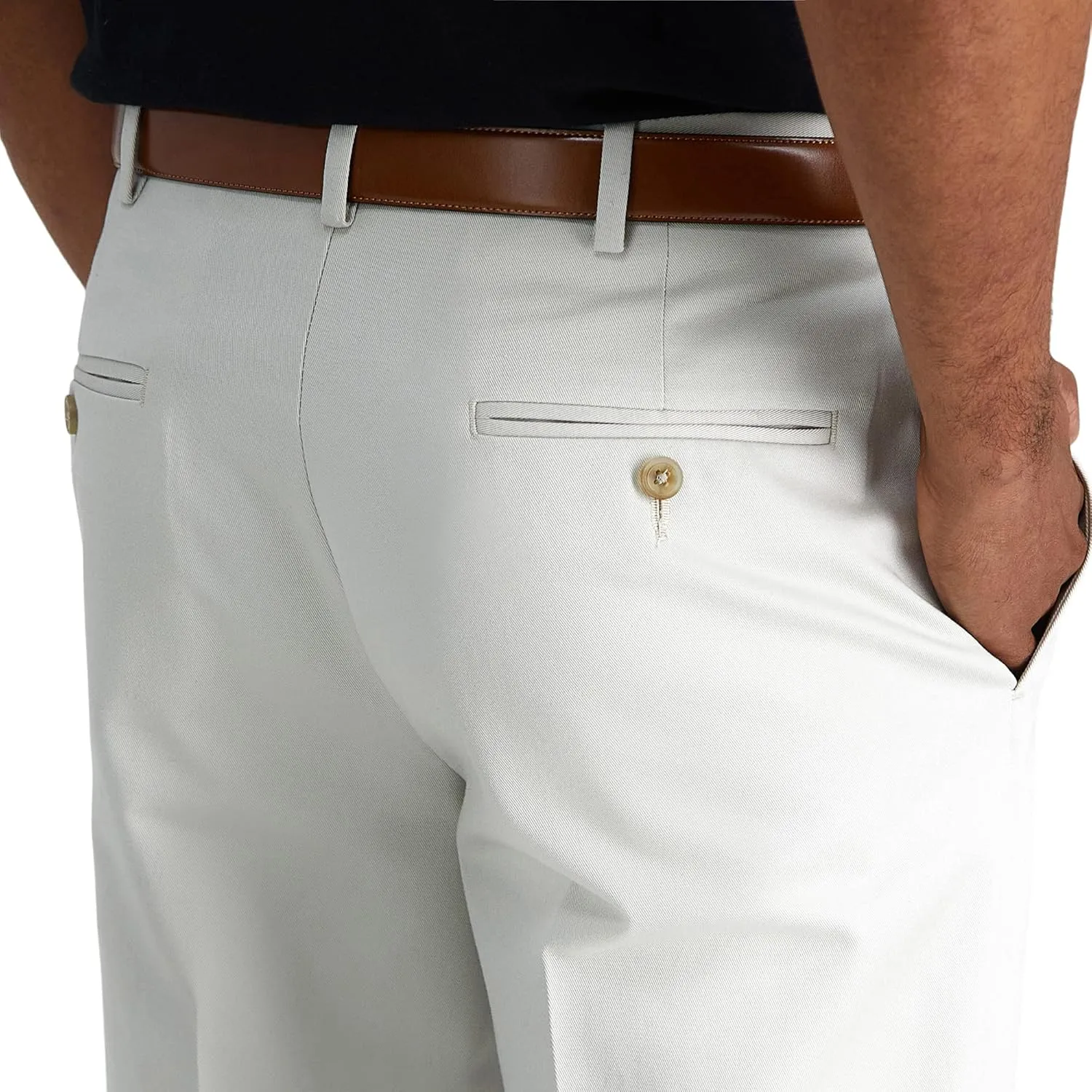 Haggar Men's Work to Weekend Hidden Expandable Waist No Iron Flat Front Pant