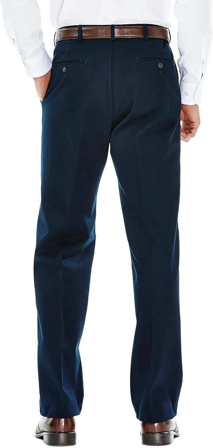Haggar Men's Work to Weekend Hidden Expandable Waist No Iron Flat Front Pant