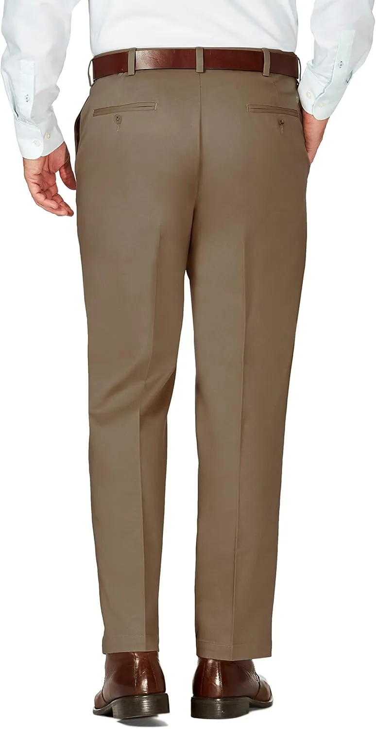 Haggar Men's Work to Weekend Hidden Expandable Waist No Iron Flat Front Pant