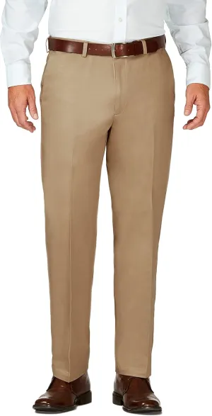 Haggar Men's Work to Weekend Hidden Expandable Waist No Iron Flat Front Pant