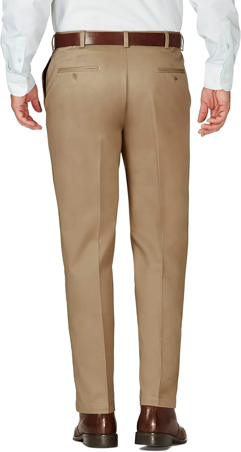Haggar Men's Work to Weekend Hidden Expandable Waist No Iron Flat Front Pant