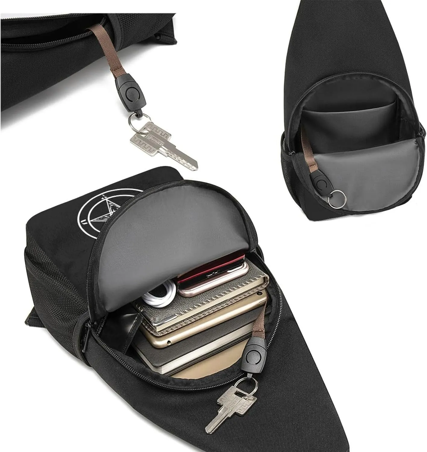 Hail Satan Satanic Pentagram Adjustable Fanny Pack Waist Bag For Travel Sports